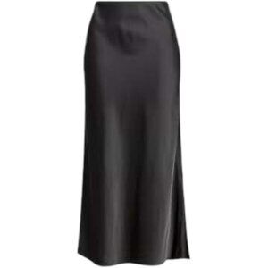 Zara Women's Solid Satin High Waist Midi Long Skirt Hidden elastic Waistband Med